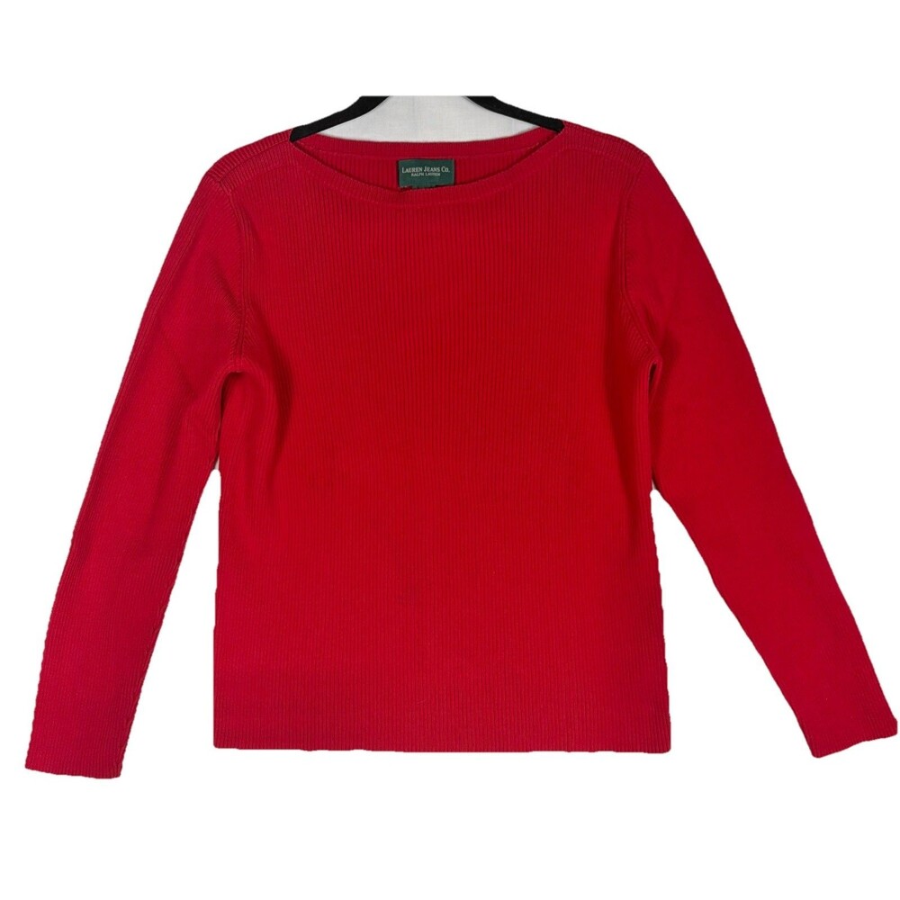Lauren Jeans Co Ralph Lauren Vintage L/S Crewneck Ribbed Sweater Red Women’s L